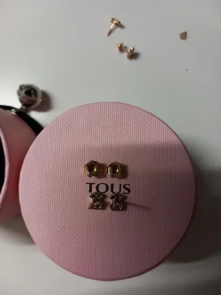 Pendientes Oso Tous Diamantes Negros Oro