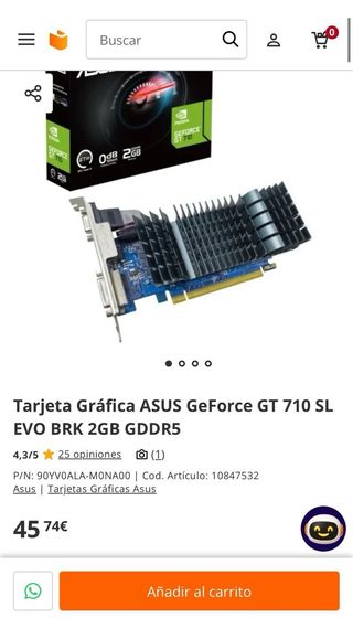 Tarjeta Gráfica ASUS GeForce GT 710 2GB