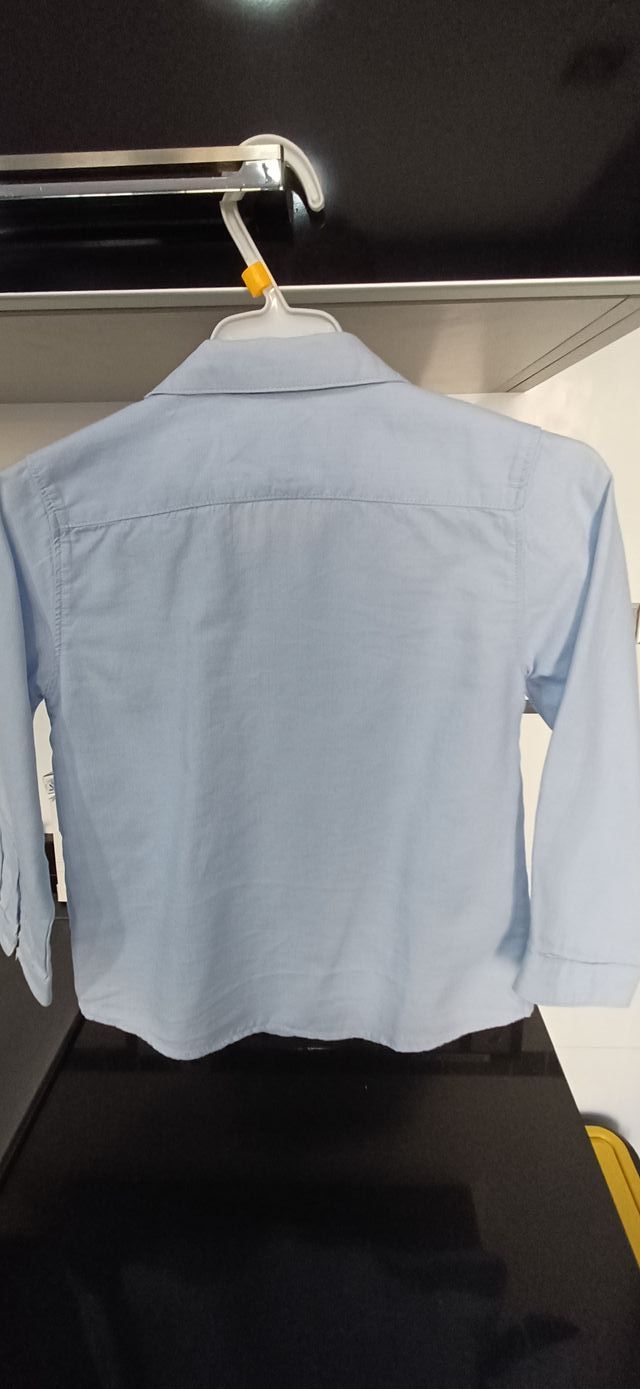 Camisa Zara Baby Boy Talla 3/4 Años Azul Claro