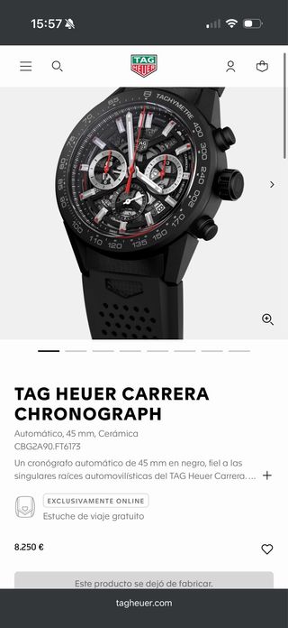 Reloj TAG Heuer Carrera Automático 45mm Cerámica
