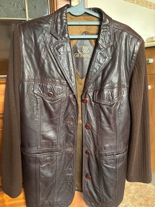 Chaqueta de cuero GEROME marrón