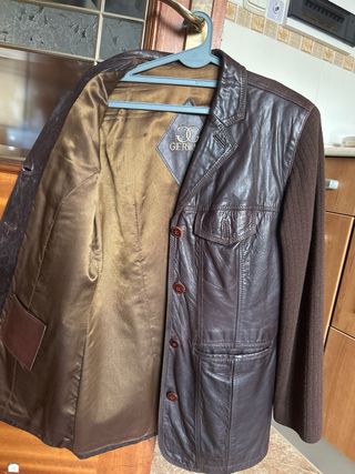 Chaqueta de cuero GEROME marrón