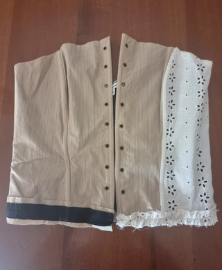 Corsetto vintage cotone pizzo beige