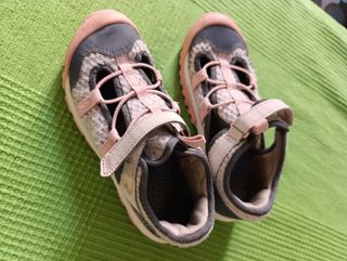 Zapatos niña T.35 gris y rosa