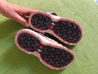 Zapatos niña T.35 gris y rosa