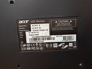 Monitor LCD Acer AL1917 19 pollici