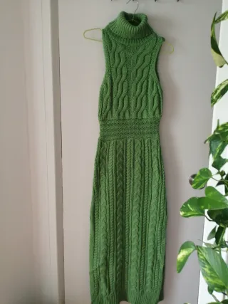 Vestido de lana tejido verde