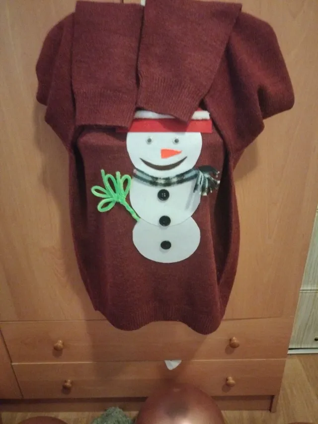 Jersey Navideño Muñeco Nieve Rojo para niños 13