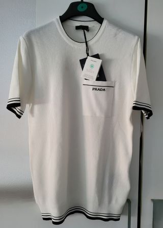 Camiseta Prada Blanca/negra tejido de punto