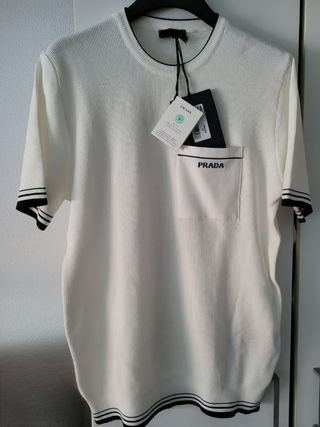 Camiseta Prada Blanca/negra tejido de punto