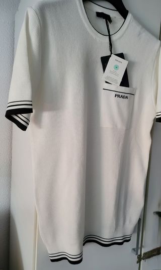 Camiseta Prada Blanca/negra tejido de punto
