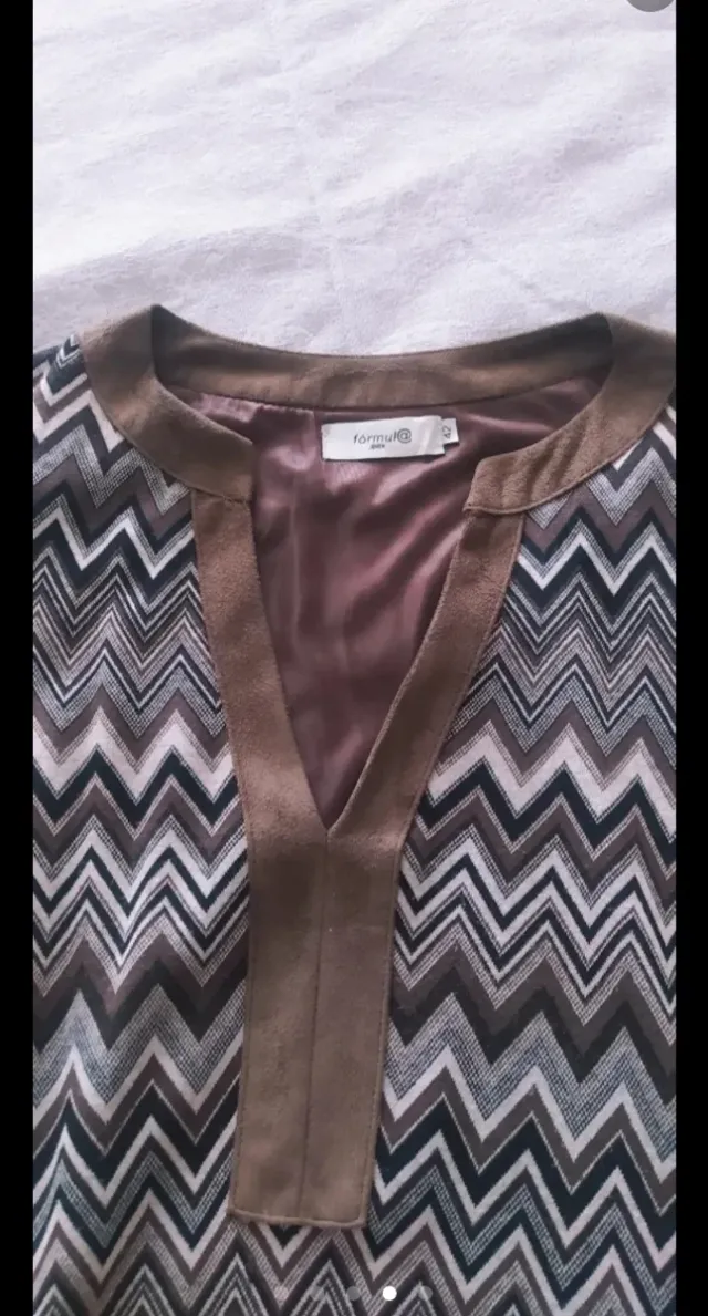 Vestido corto de punto manga larga