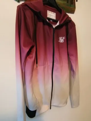 Sudadera Unisex granate y Blanca