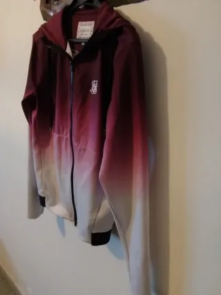 Sudadera Unisex granate y Blanca