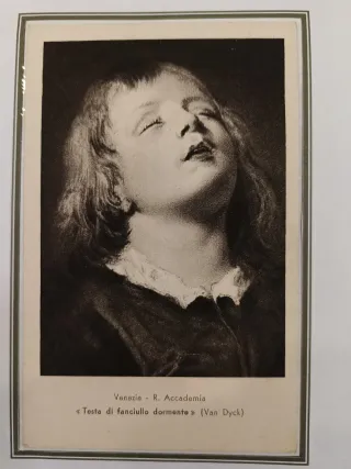 Cartolina vintage Van Dyck - Testa di Fanciullo