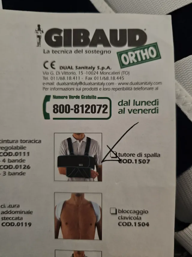 Tutore Spalla GIBaud Taglia Unica