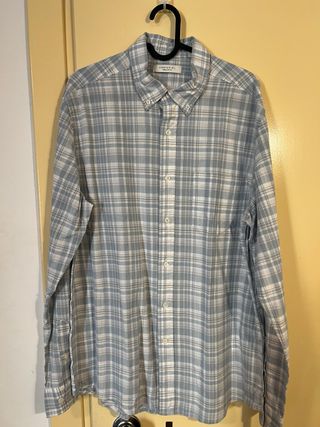 Camisa de cuadros Cortefiel azul y blanco