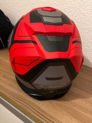 Casco Moto LS2 Rojo y Negro TALLA S Mujer