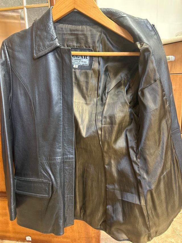 Chaqueta de piel negra mujer