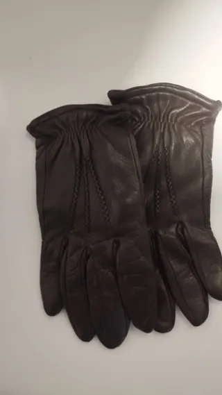 Guantes de cuero mujer marrones