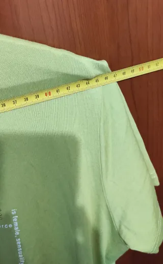 T-shirt verde chiaro con parti laminate, L/XL