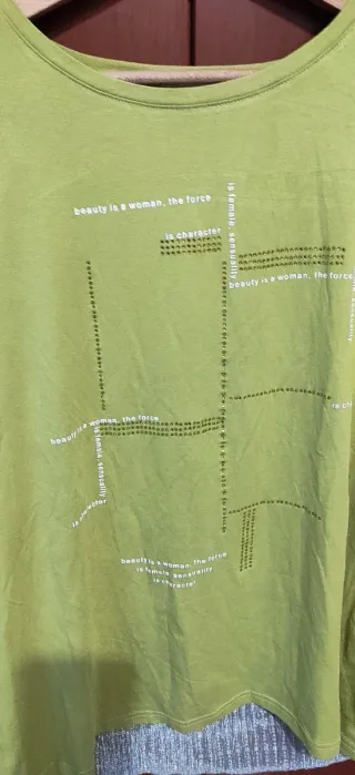 T-shirt verde chiaro con parti laminate, L/XL