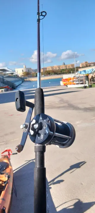 Caña de pescar y rapalas con caja