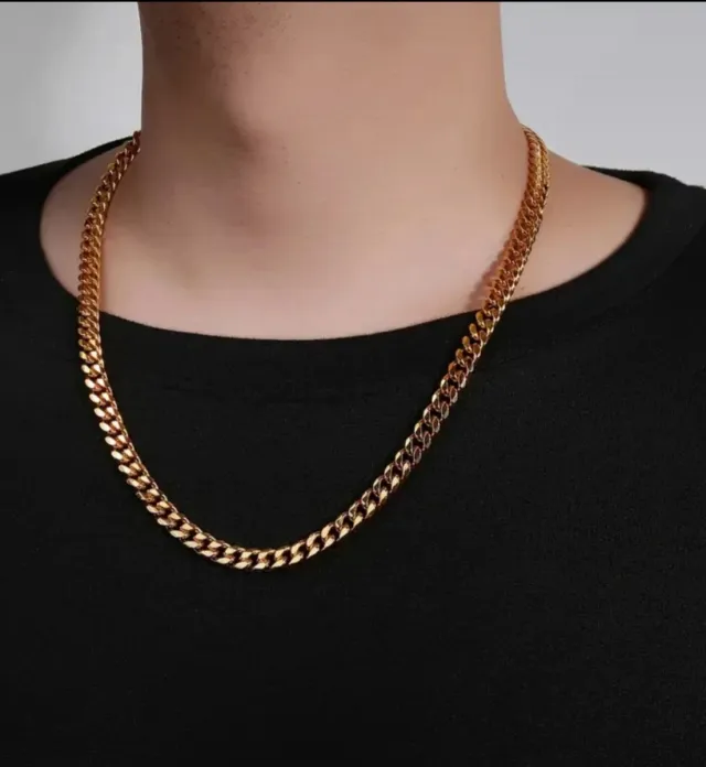 Collar Dorado Cubano Hombre/Mujer Nuevo a estrenar