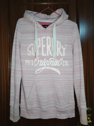 Sudadera Superdry rosa y blanca