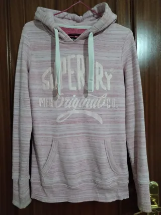 Sudadera Superdry rosa y blanca