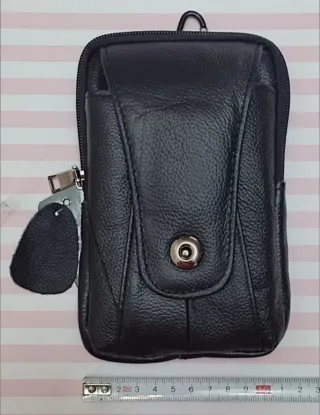 OFERTA. BOLSO PIEL MULTIUSOS MOVIL. RIÑONERA NEGRA