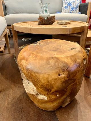 Pouf legno massello di Teak