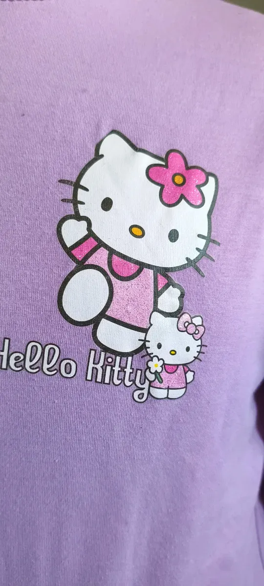 Jersey cuello vuelto Hello Kitty niña morado