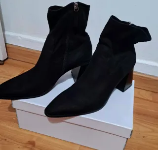 Botines tacón plataforma mujer negros