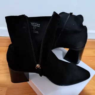 Botines tacón plataforma mujer negros