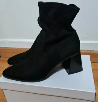 Botines tacón plataforma mujer negros