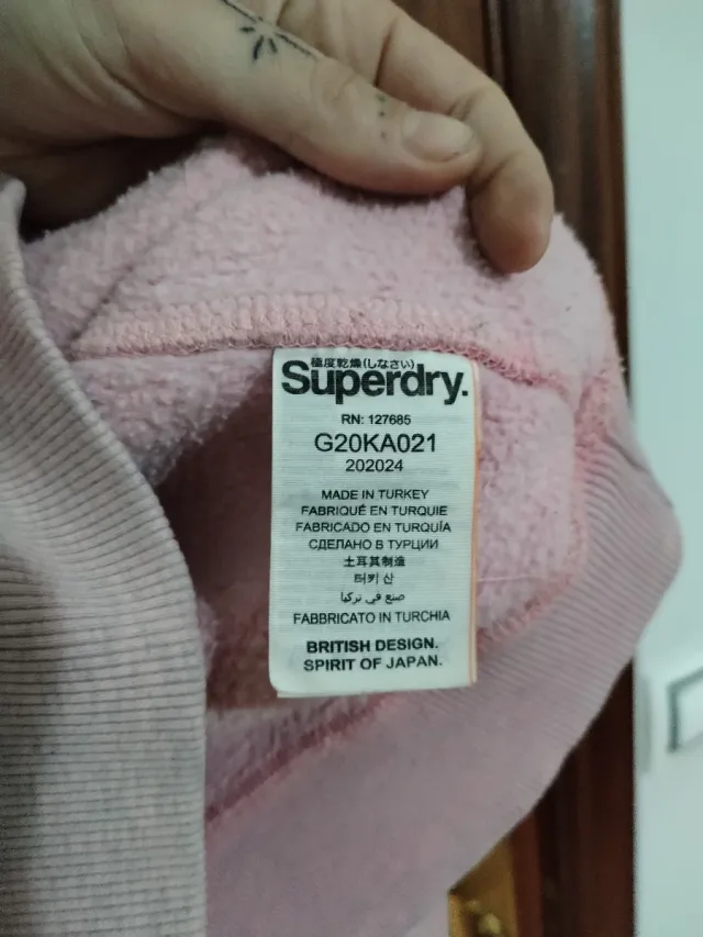 Sudadera Superdry Gris y Rosa