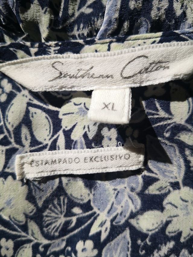 Vestido Verano Viscosa Azul y Blanco