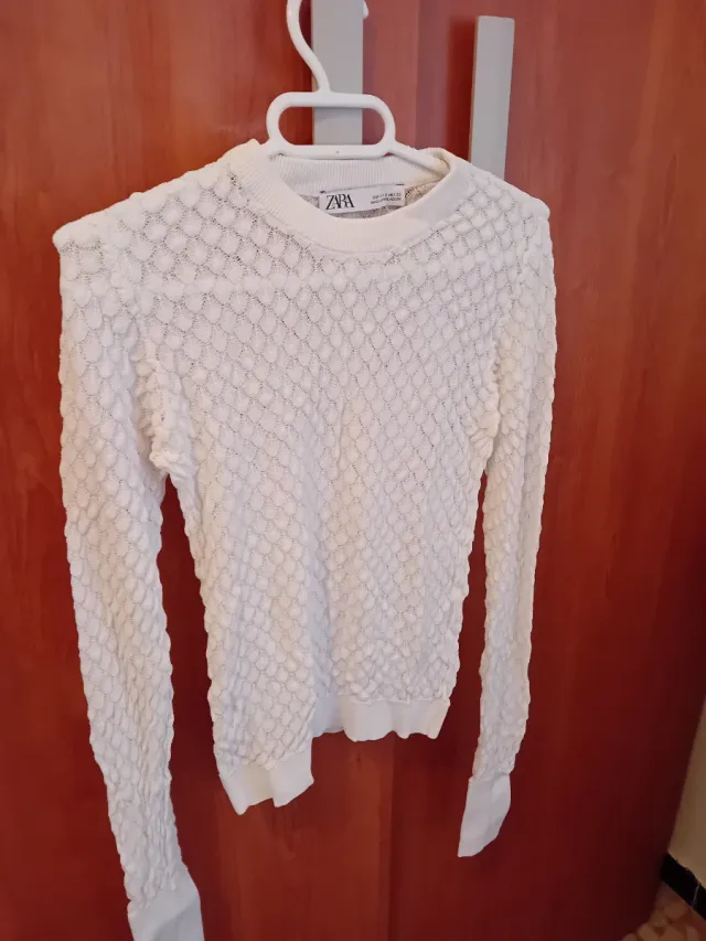 Camiseta Zara Transparente Blanca Talla S