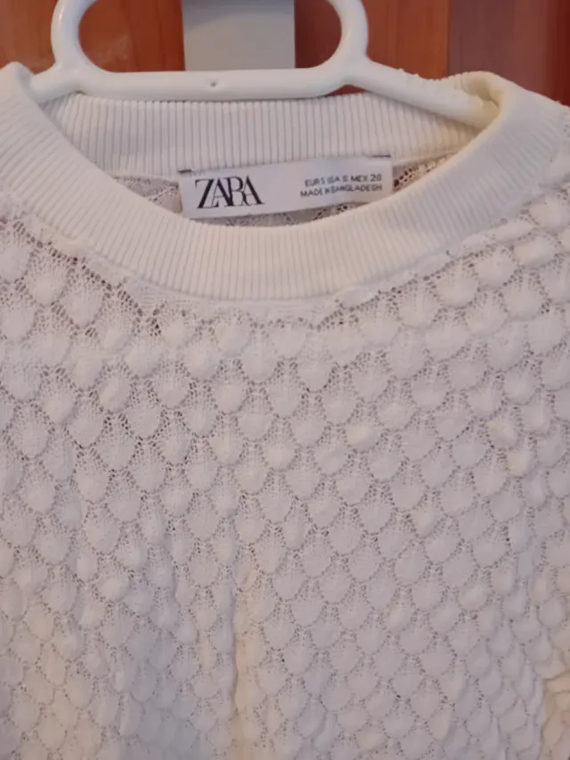 Camiseta Zara Transparente Blanca Talla S