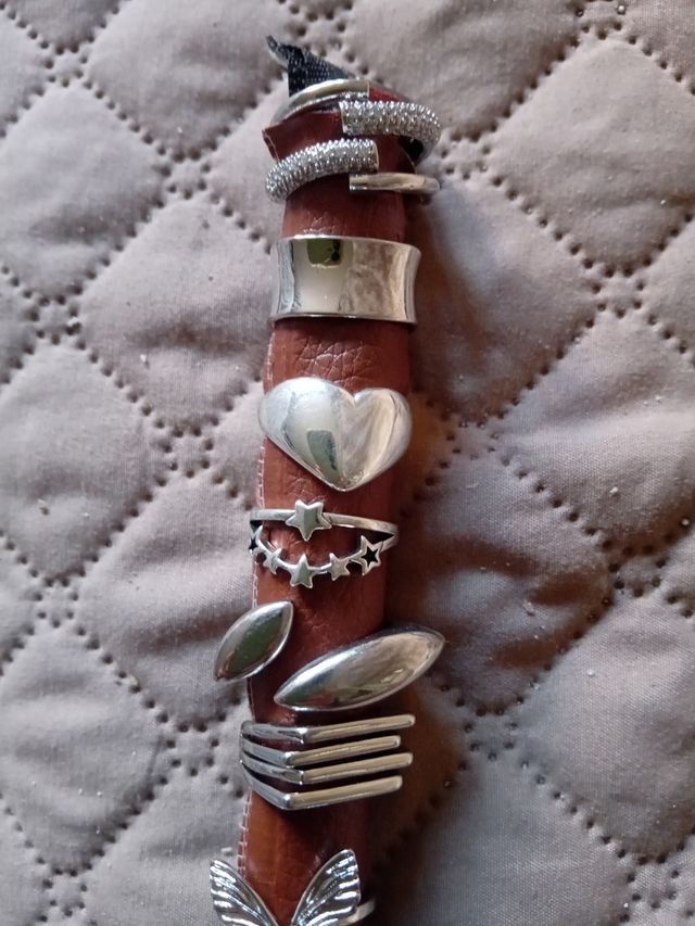 Ocasión Anillos en plata radiada y acero inoxidabl