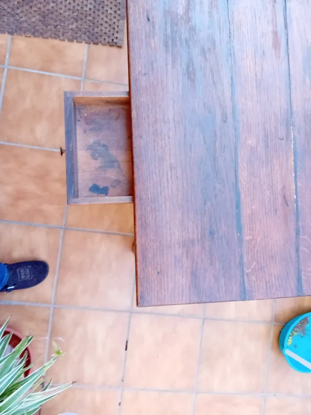 Mesa tocador antigua de madera