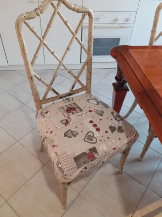 Tavolo radica e 6 sedie bamboo