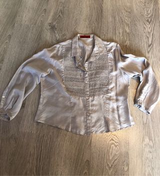 Camisa Carolina Herrera Seda Gris Mujer