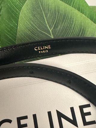 Cinturón Celine 100cm Negro/Dorado Nuevo