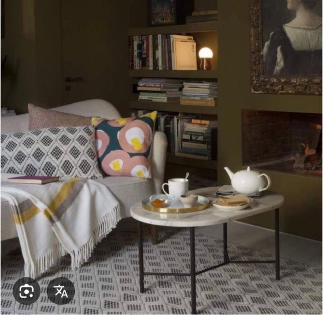 Mesa auxiliar mármol y metal Habitat