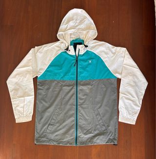 Cortavientos Hurley Gris, Turquesa y Blanco