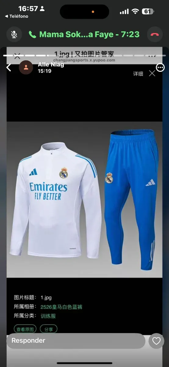 Conjunto Adidas Real Madrid Amarillo