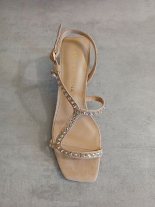 Sandalias Alma en Pena Talla 38 Beige y Dorado