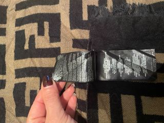 Sciarpa Fendi FF Logo Marrone Nero